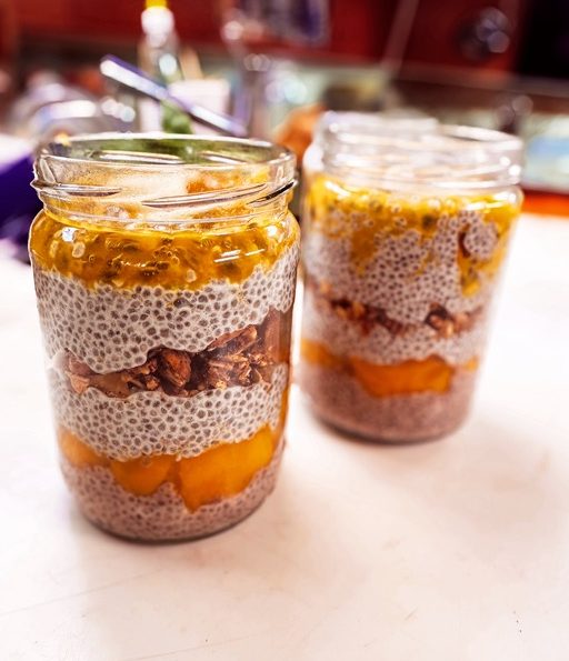 Chia pudding in a jar